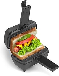 a sandwich in the shape of a phone holder with a clip to take it out