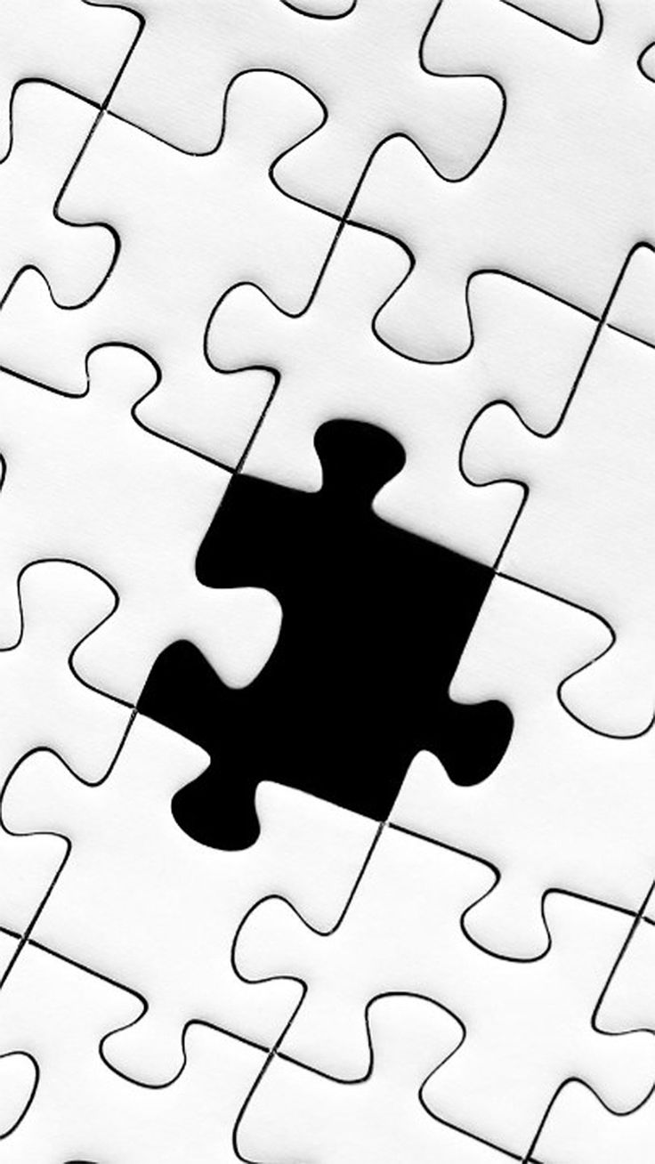 the missing piece of a jigsaw puzzle is shown in black and white colors