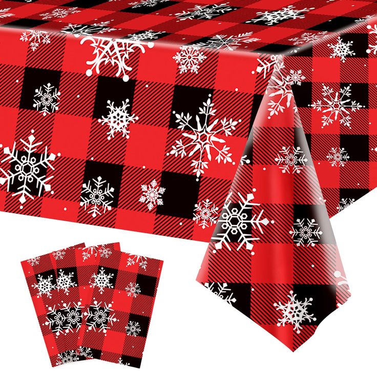 PRICES MAY VARY. What will you receive:3 pieces rectangular Christmas party tablecloth,all over printed with white snowflake partterns on bright red and black buffalo plaid backdrop,ideal for decorating your winter Christmas holiday party supplies and decorations Safe and waterproof: these rectangle checkered snowflake tablecloths are made of quality thick plastic material, which is non-toxic and safe for kids and adults; Meanwhile, the tablecloths are lightweight,waterproof ,spillproof and stai Tablecloth Decorations, Plaid Sign, Table Cloth Decorations, Holiday Tablecloths, Plastic Christmas Tree, Christmas Flannel, Christmas Holiday Party, Party Table Cloth, Ghost Decoration