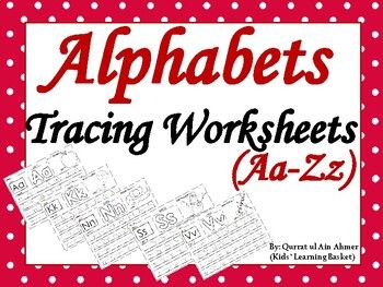 an alphabet worksheet with red polka dot background and white dots on the bottom