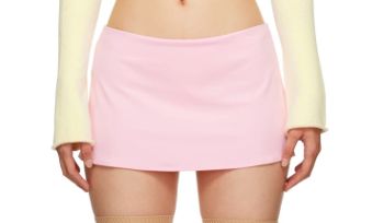 Pink Stretch Elastane Skirt, Summer Elastane Skort, Elastane Skort For Summer, Pink Mini Skirt With Built-in Shorts, Pink Sporty Skirted Skort, Pink Stretch Skirt With Built-in Shorts, Sporty Pink Skirt With Built-in Shorts, Sporty Fitted Pink Skirt, Pink Stretch Short Skirt