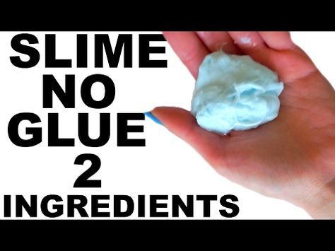 someone is holding something in their hand with the words slime no glue 2 ingredients