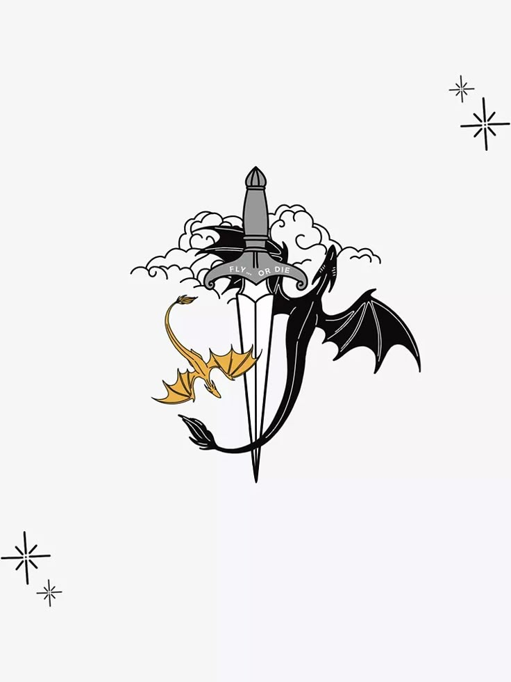 a black and white drawing of a flower with a dragon on it's head