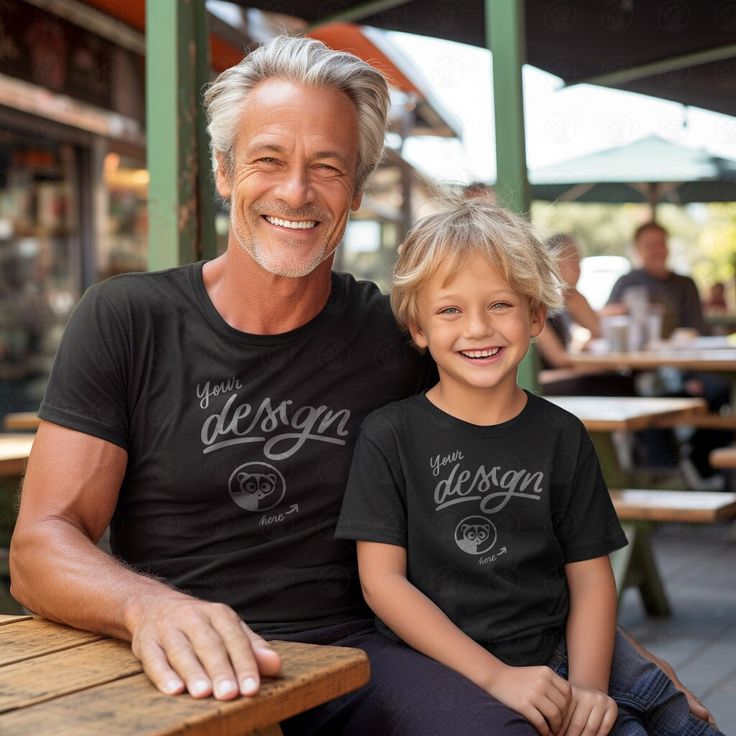 INSTANT DOWNLOAD - no physical item will be delivered Experience the bond between generations with our heartwarming black T-shirt mockup featuring a proud grandfather and his beloved grandchild. This endearing mockup captures the essence of family love and connection, making it perfect for showcasing your designs aimed at celebrating family ties. Share the joy and nostalgia with your audience by utilizing this captivating mockup that embodies the special bond between grandfather and grandchild. Once your payment is cleared, you will receive an email with the download link. You can also access your purchase via your Etsy profile. Download the files, and start working on your images.  The high-resolution JPG file of t-shirt mockup will be blank and without any watermarks. Use any image editi Casual Black T-shirt For Father's Day, Custom Print Tops For Father's Day Fan Merchandise, Father's Day Fan Merchandise Tops With Custom Print, Custom Print Black Tops For Family Occasions, Casual Tops With Custom Print For Father's Day, Black Graphic Tee For Family Occasions, Black Graphic Tee For Family, Casual Black Top For Father's Day, Black Custom Print Shirt For Family Events