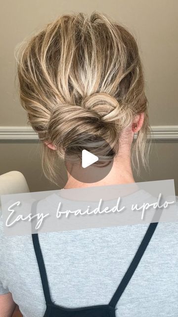 Braided Ponytail Updo, Easy Braided Ponytail, Casual Updos For Medium Hair, Short Hair Updo Easy, Straight Hair Updo, Ashley Erickson, Fine Hair Updo, Easy Braided Updo, Short Hair Updo Tutorial