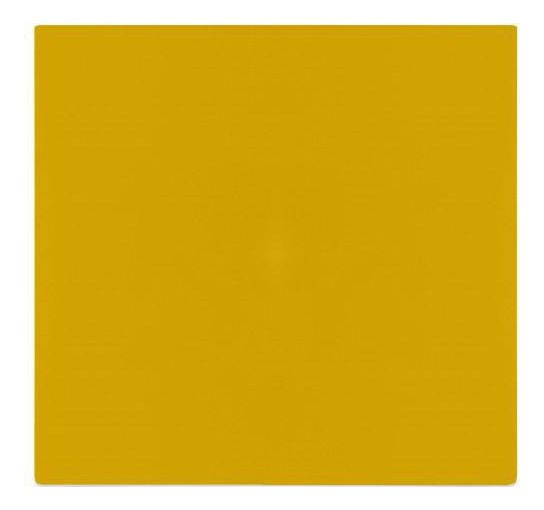 a yellow square shaped object on a white background, with no image in the top right corner