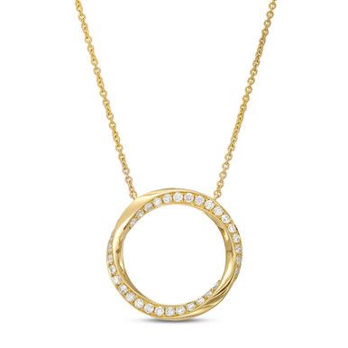 A modern take on a classic circle pendant, this piece features abstract accents of round brilliant cut diamonds along the edge. Diamond Circle Necklace, Diamonds Direct, Modern Jewellery, Circle Diamond, Circle Necklace, Circle Shape, Circle Pendant, Round Pendant, Round Brilliant Cut Diamond