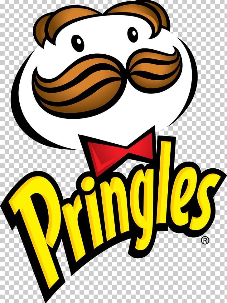 the word pringles with a mustache and bow tie on it's head