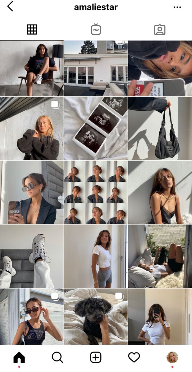 an iphone photo collage with many different pictures and people in the same room, including one woman