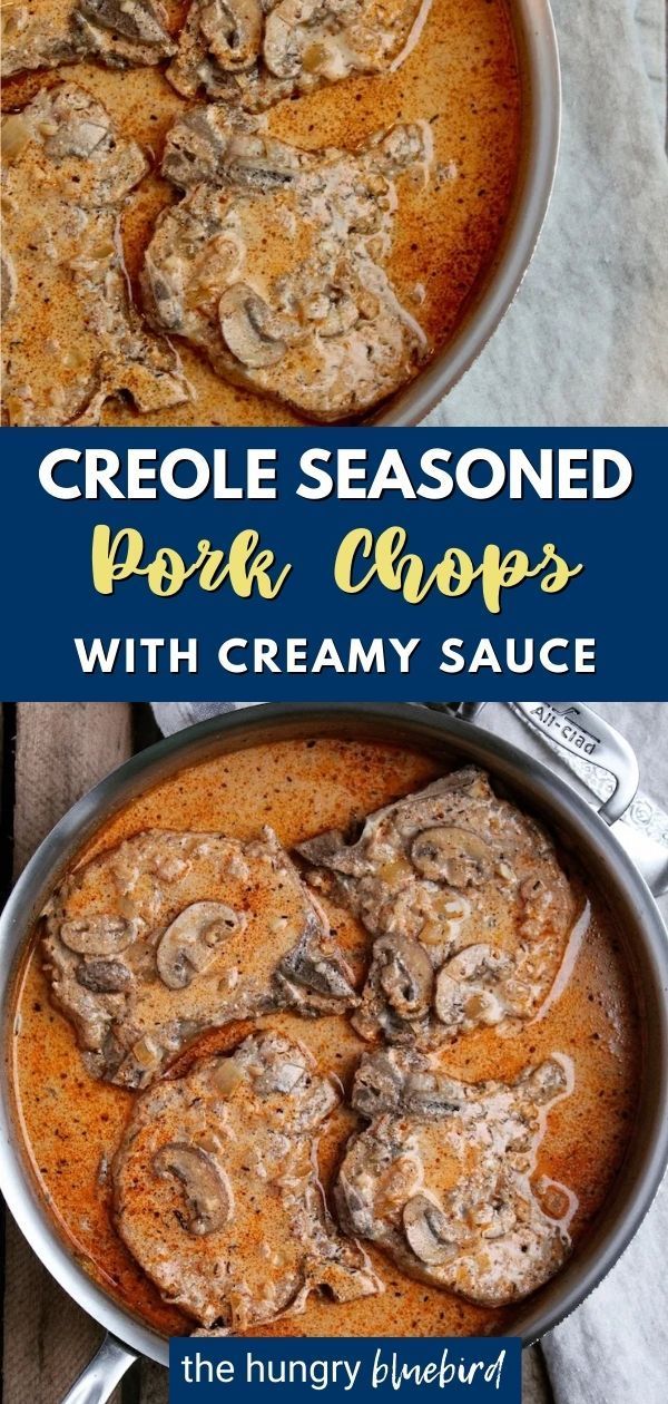 two pictures with different types of food in them and the title reads, crock seasoned pork chops with creamy sauce