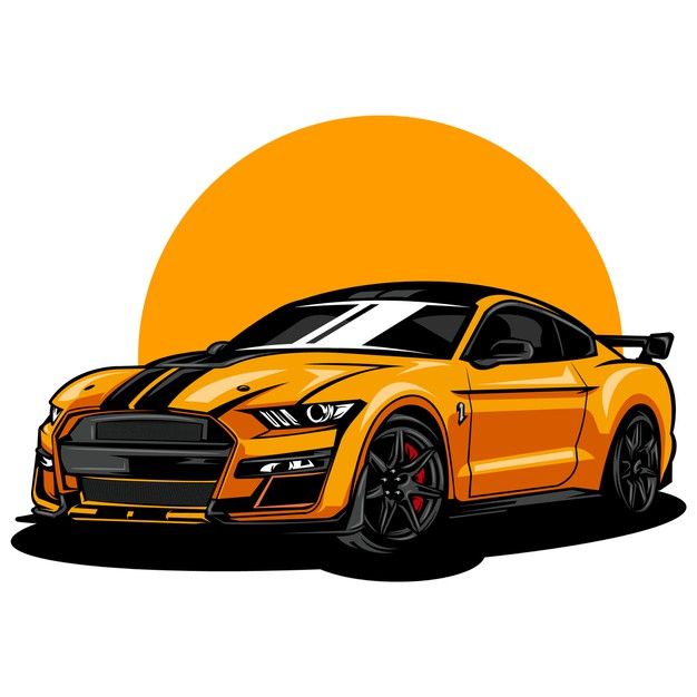 an orange sports car is shown in front of the sun, with black rims