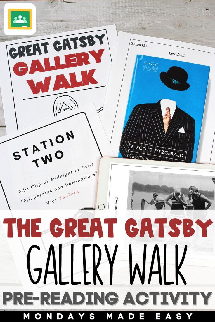 the great gatsby gallery walk is an easy way to learn how to read it