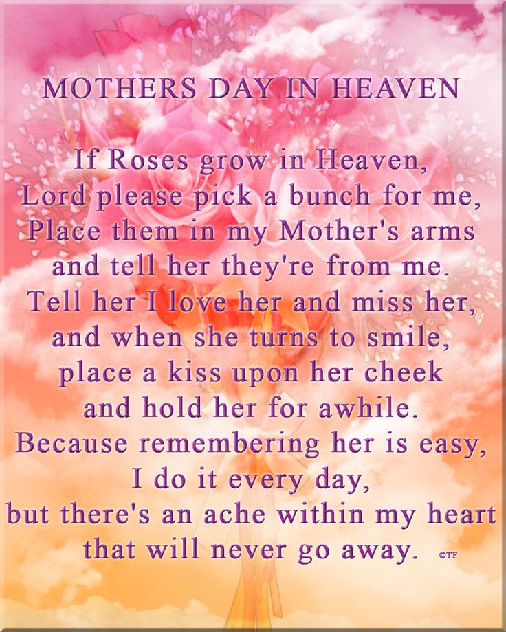 the poem for mother's day in heaven