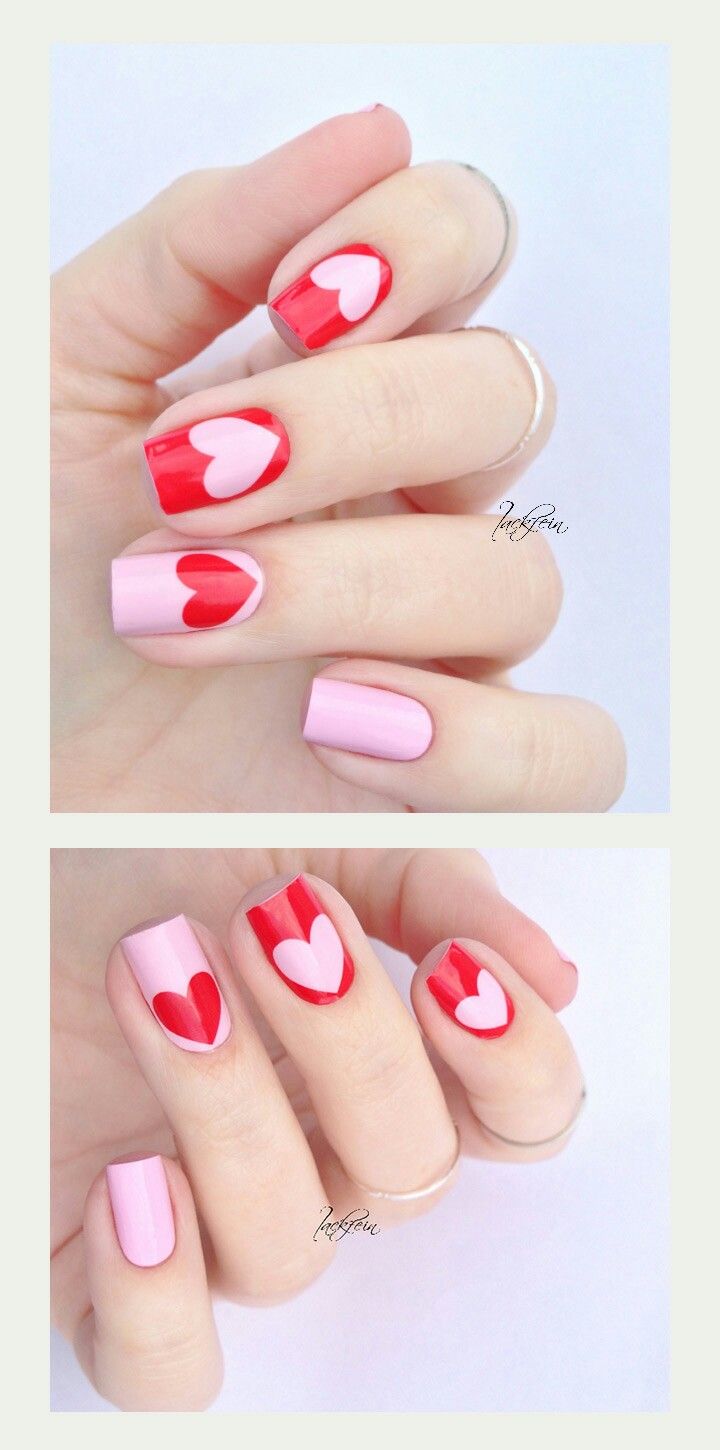 Trendy Nails Red, Nail Party, Valentines Nail, Valentine Nail, Heart Nail Designs, Valentine Nail Art, Valentine Nails, Holiday Nail Designs, Heart Nail