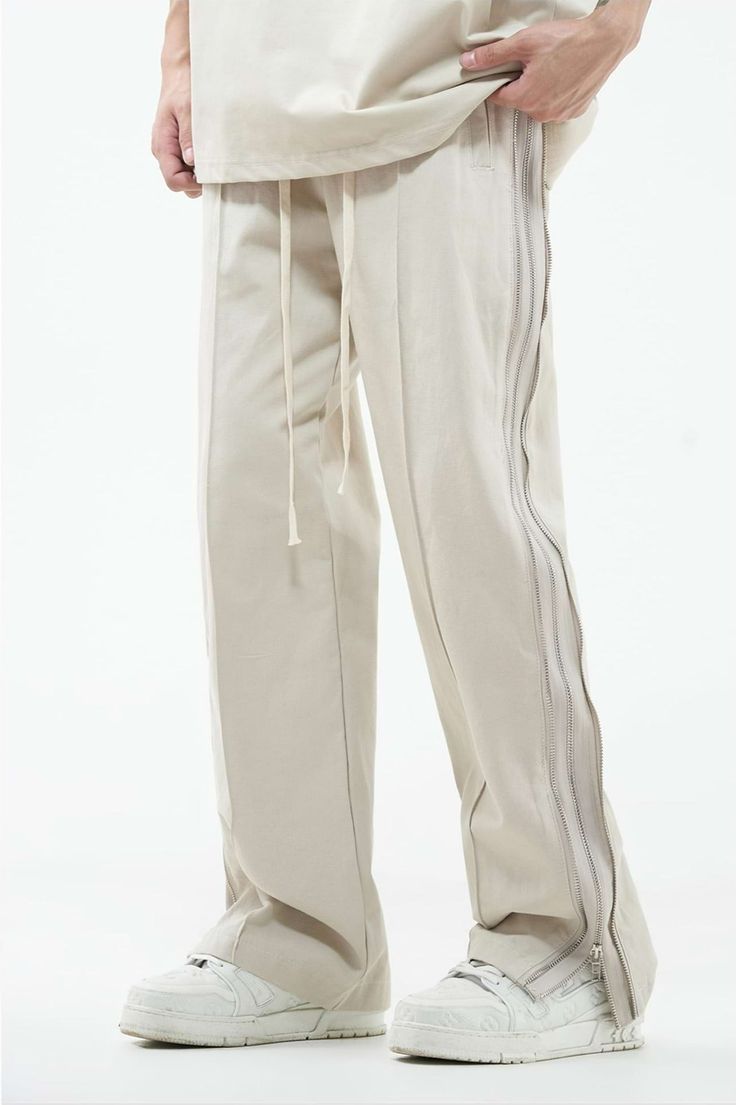 Get ready to take your street style up a level with nightcity's Double Side Zip Straight Pants. These pants feature zipper detail in both sides for a bit of edginess and a comfortable fit. Plus, it comes with an elastic waist and drawstrings, so you can adjust the fit just for you. Easily match the pants with any shirt, and you're sure to make heads turn as you strut down the street. Complete your look and get creative—you won't be disappointed!
Gender: MenMaterial: PolyesterClothing Length: Ful Stretches For Flexibility, Sweat Pant, Zipper Pants, Urban Wear, Zipper Detail, Straight Pants, Height And Weight, Hair Oil, Urban Fashion