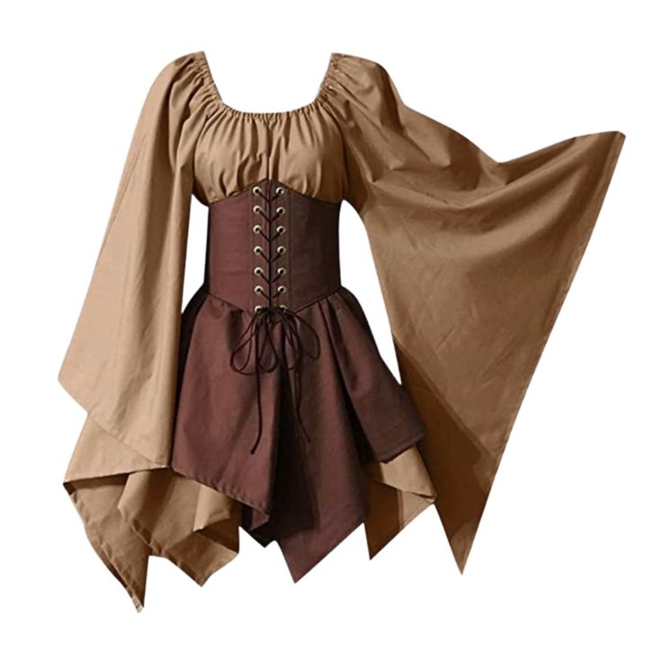 -Medieval Vintage Dress -Fashion And Cosplay Costume -Long Sleeve Dress -Firs Size Small & Medium Long Sleeve Corset Dress, Fashion Mini Dress, Irish Dress, Long Sleeve Corset, Medieval Cosplay, Combination Dresses, Fest Outfits, Corset Skirt, Elf Costume