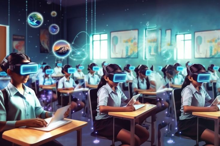 The Education Sector Evolution Of Technology, Virtual Reality Education, Technology Posters, Us School, Digital Education, Teacher Support, Educational Content, School Technology, Technology Integration