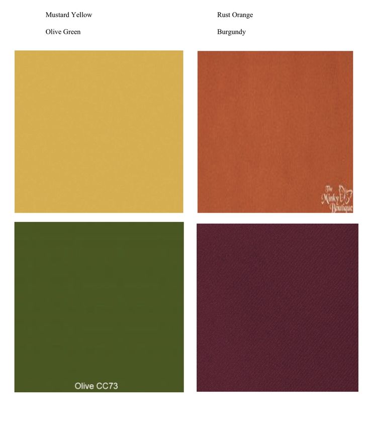 four different colors of fabric with the same color