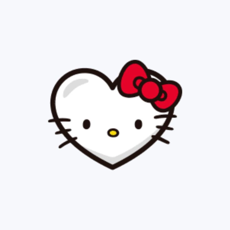 an image of hello kitty with a bow on it's head in the shape of a heart