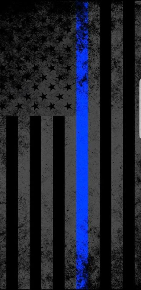 the thin blue line on an american flag is painted in black and grey colors with stars