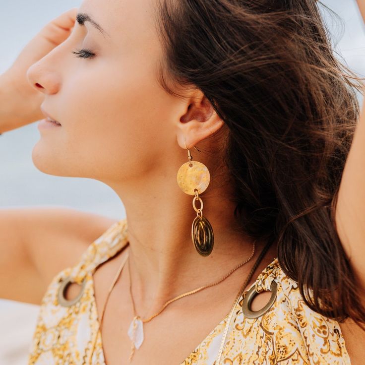 Details Gleaming with antiqued beauty, these flattened brass discs carry all the magical charm of ancient coins. Brass *Accents and finishes may vary. Ancient Coins, Brass Accents, Copper Chain, Brass, Beauty