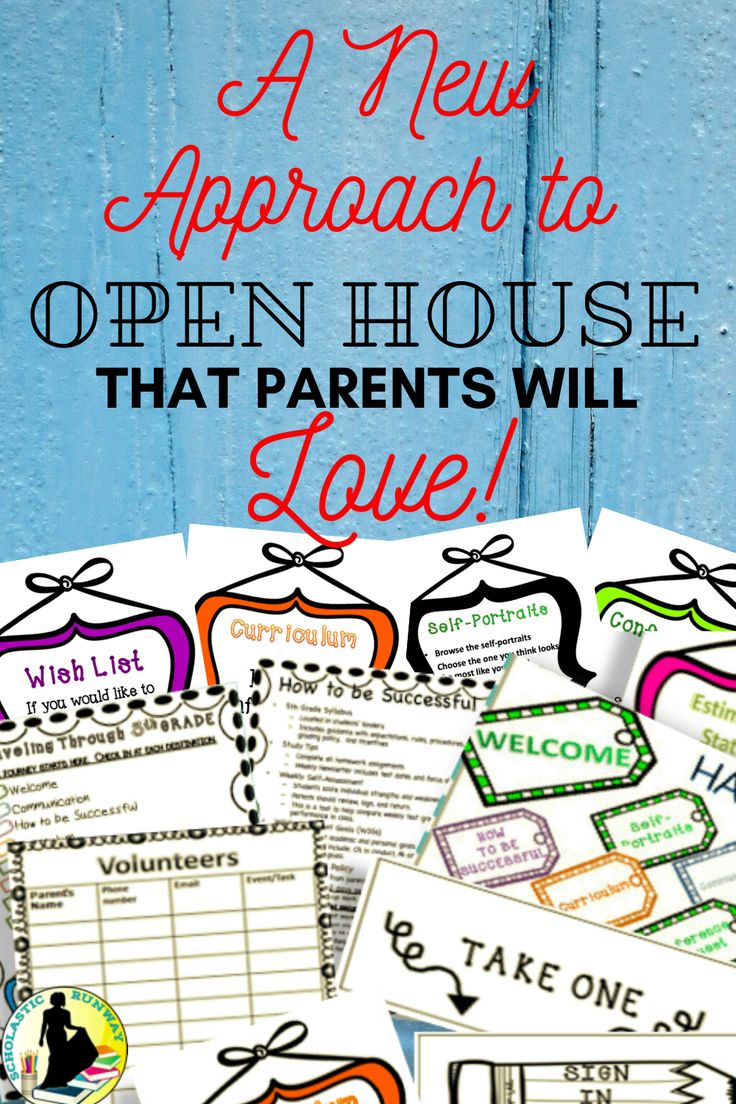 an open house that parents will love with the text overlaying it reads, a new approach to open house that parents will love