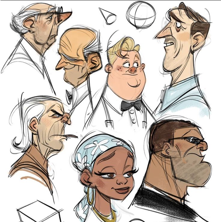 a bunch of people that are drawn in some kind of cartoon style with different facial expressions