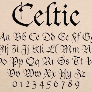 an old english alphabet with cursive writing