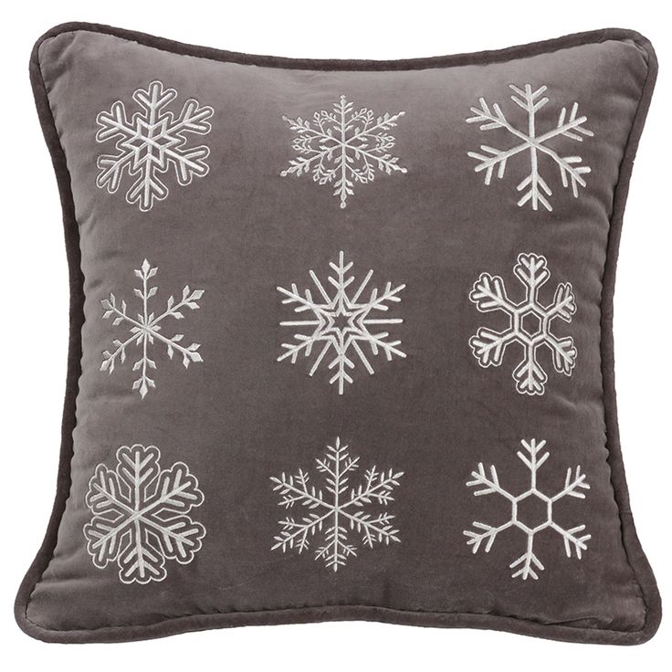 a pillow with snowflakes on it