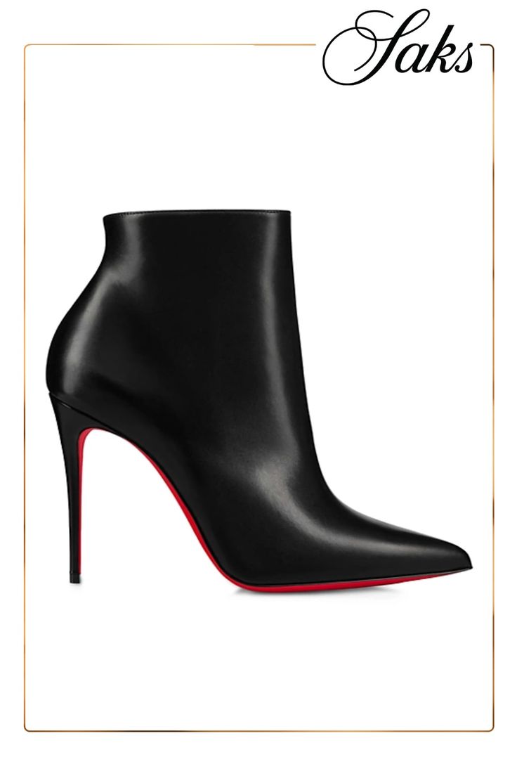 Zipped Booties Calf leather Heel height: 100mm / 4'' Made in Italy ABOUT THE BRAND In 1991 French designer Christian Louboutin opened his first shoe salon in Paris debuting stilettos with his signature red-lacquered soles. Today the label has expanded to include coveted handbags beauty and men's shoes and continues its mission to create styles that inspire confidence and empowerment. Christian Louboutin So Kate, So Kate, Glad Rags, Pumps Flat, Leather Booties, Shoes Booties, Platform Wedges, French Design, Platform Sandals