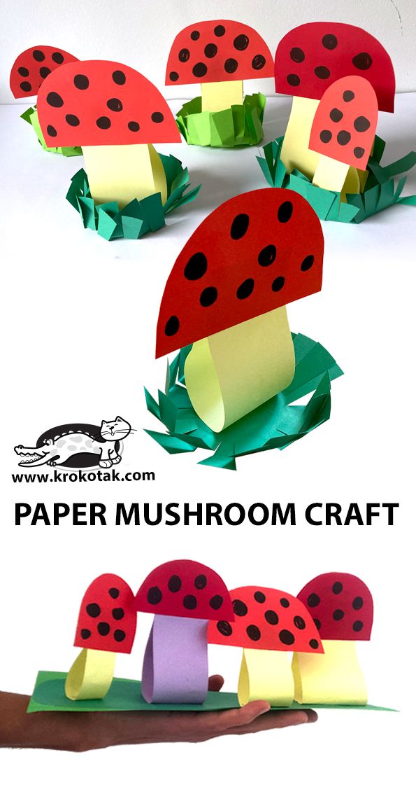 the paper mushroom craft is ready to be made