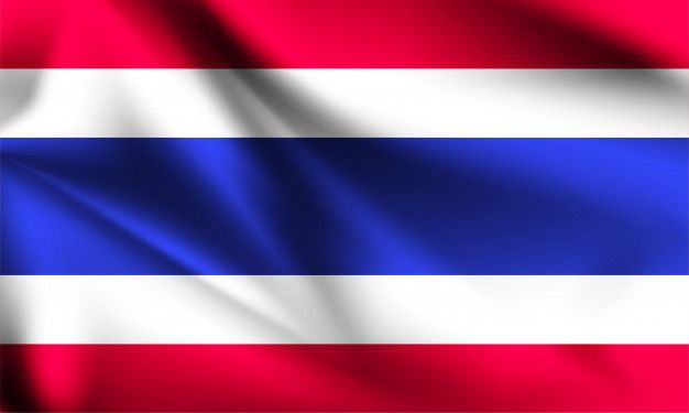 the flag of thailand is shown in red, white and blue stripes on this fabric