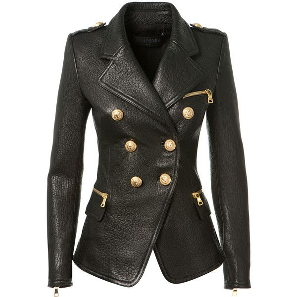 Black Double Breasted Blazer, Balmain Jacket, Balmain Blazer, Leather Blazer Jacket, Leather Jacket Outfits, Double Breasted Jacket, Breasted Blazer, Double Breasted Blazer, Leather Blazer