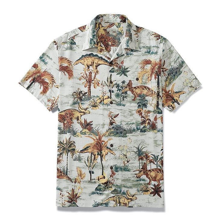 Season:Summer,Spring; Fabric:Polyester; Sleeve Length:Short Sleeves; Look After Me:Machine wash,Hand wash,Washable; Gender:Men's; Style:Fashion,Hawaiian,Tropical,Beach,Designer; Tops Type:Shirt; Occasion:Street,Going out,Outdoor,Beach,Hawaiian; Age Group:Adults'; Fit Type:Regular Fit; Pattern:Animal,Dinosaur,Coconut Tree; Design:Print,Button-Down; Neckline:Turndown; Brand:OUKU; Front page:FF; Listing Date:12/09/2022; Bust:; Length:; Shoulder Width:; Fit US Size:; Fit UK Size:; Fit EU Size:; Prin