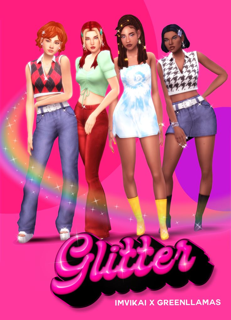 the poster for glitter featuring three women in different outfits