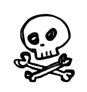 a drawing of a skull and crossbones