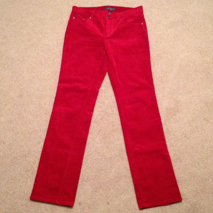 Nwot Ralph Lauren Corduroy Pants In The Perfect Shade Of Red. These Are Thick Corduroy Pants With A Very Soft Feel To Them. Three Pockets In Front, Two In Back. Zipper And Button Closure. These Are Classic And Classy. New Without Tags, Never Worn. Red Corduroy Bottoms With Pockets, Red Corduroy Casual Pants, Casual Red Corduroy Pants, Fitted Ralph Lauren Bottoms For Fall, Red Corduroy Jeans For Fall, Fall Red Corduroy Jeans, Red Straight Leg Corduroy Bottoms, Red Corduroy Bottoms For Fall, Ralph Lauren Fitted Casual Pants