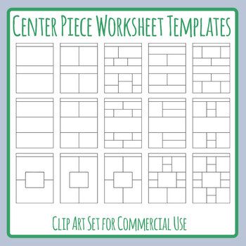 the center piece worksheet templates clip art set for commercial use is shown