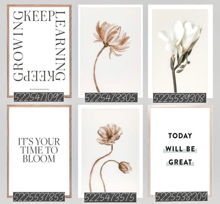 four greeting cards with flowers on them and the words, grow your time to bloom