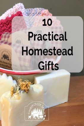 several soaps are stacked on top of each other with the words practical homestead gifts above them