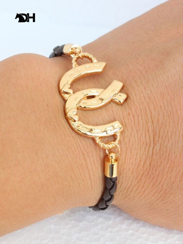 Horse bracelet gold Adjustable Gold Leather Bracelet Chic Style, Adjustable Gold Leather Chic Bracelet, Gold Bracelet Strap Jewelry, Trendy Adjustable Gold Charm Bracelet, Adjustable Gold Trendy Charm Bracelet, Adjustable Gold Charm Bracelet Trendy Style, Resizable Gold-plated Bracelets, Resizable Yellow Gold Metal Jewelry, Adjustable Rose Gold Plated Chain Bracelet