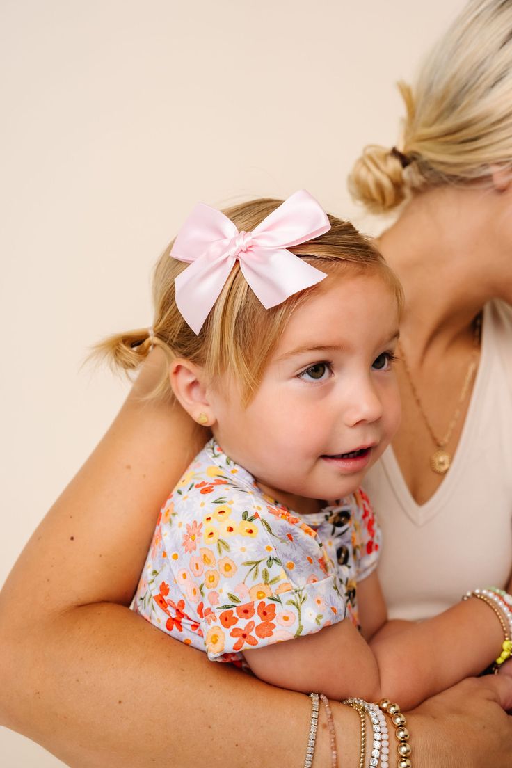 Shop Nylon Headband: HERE Shop Sash Hair Clip: HERE Cute Ribbon Headband For Spring, Pink Clip, Newborn Essentials, Happy Mom, Small Bows, Large Bow, Nylon Headbands, Satin Bow, Bow Clips