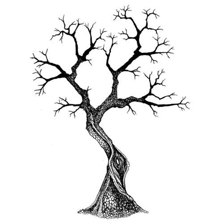 a drawing of a tree with no leaves