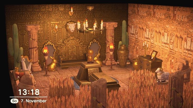 an egyptian themed living room is shown in this video game screener's image