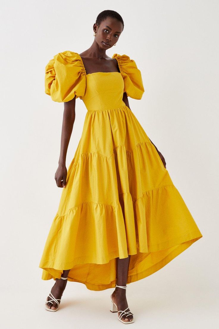 High Low Maxi Dress, Puff Dress, Shift Dresses, Wrap Dresses, Puff Sleeve Dresses, Long Summer Dresses, Looks Chic, Puffed Sleeves Dress, Maxi Dress With Sleeves