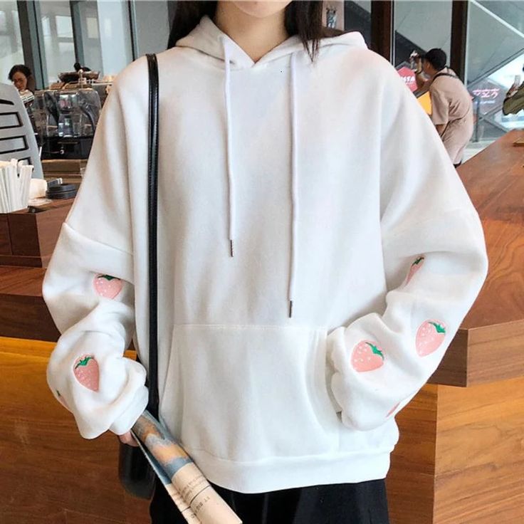 Oversized Kawaii Hoodie For Streetwear, Oversized Kawaii Hoodie Sweatshirt, Oversized Kawaii Sweatshirt For Winter, Spring Cotton Kawaii Hoodie, Oversized Kawaii Winter Sweatshirt, Oversized Cotton Harajuku Hoodie, Kawaii White Hoodie For Spring, Kawaii Cotton Sweatshirt For Winter, Oversized Kawaii Hoodie For Fall