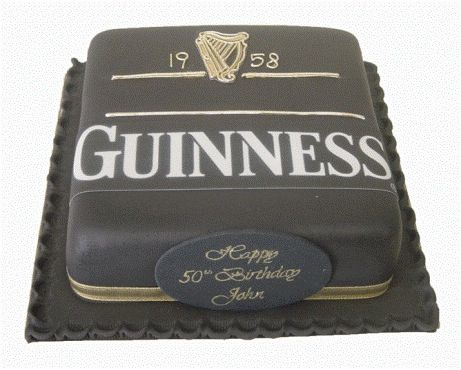 a birthday cake with guinness on it