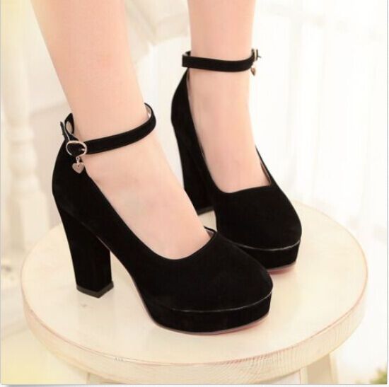 New Hot Fashion Women's Ladies Female Girls Shoes  Plus Size US 4-10.5 EUR34- 43 Specifications: ☆Heel Height: About   CM  /  Inch ☆Platform: About  CM  /  Inch ☆Shaft: About   CM  /  Inch ☆Top : About  CM  /  Inch ☆ Width: Medium (B, M) ☆ Available Sizes: EUR34 35 36 37 38 39 40 41 42 43/  US4, 4.5,5,6,7,8,9,9.5,10,10.5                                UK 2 2.5 3 4 5 6 7 7.5 8 8.5 ☆ Material:Outside:Synthetic leather The above date is according to EUR36,one size larger add 0.5CM Any question,cont Prom Shoes Black, Cute Black Heels, Homecoming Shoes, Block High Heels, Orange Heels, Cute Shoes Heels, Womens Mary Janes, High Heels Shoes, Ankle Strap Shoes