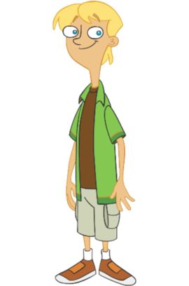 a cartoon character is standing with his hands in his pockets