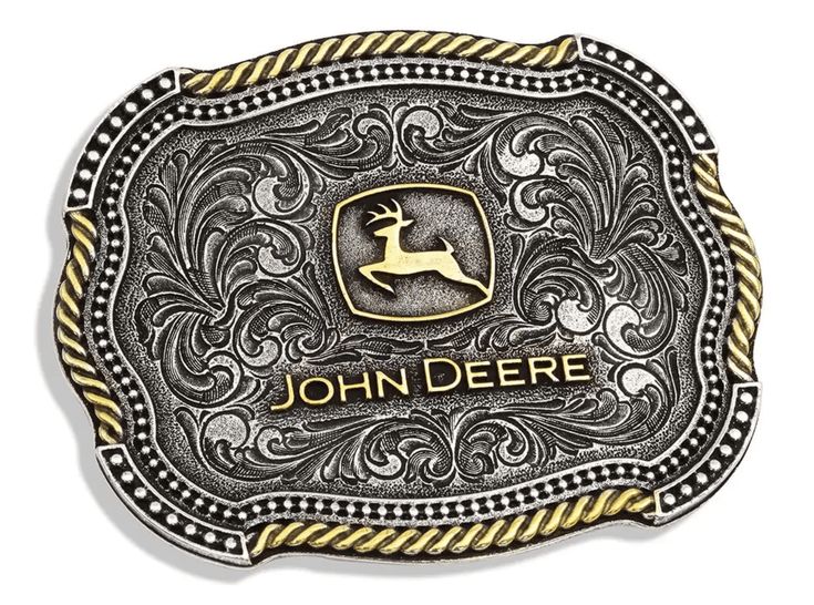 Belt Buckle - Montana Silversmith John Deere Scalloped Duo Attitude Buckle A718JD Montana Silversmith Buckle, Girls Belt Buckles, Cowgirl Belt Buckles, John Deere Logo, Cowgirl Belts, Girls Belts, Western Buckles, Western Belt Buckles, Western Belt